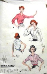 8097 BUTTERICK 1950s EZ CLASSIC SHIRT SLEEVES OR NOT PATTERN 14